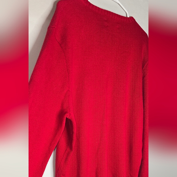 Polo Ralph Lauren Knit Sweater Red 100% Cotton Crewneck - Men’s Size XL - Picture 5 of 7